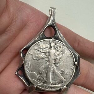 Walking Liberty Half Dollar Pendant Silver Coin 22.4g